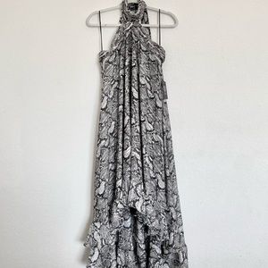 NWT Vince Camuto Snake Print Night Down Open Back Dress Size XS